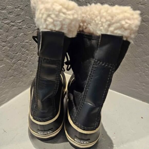 Size 8 Sorel Caribou NY1879 Black Nubuck/Sherpa Waterproof Women Insulated Boots - Picture 5 of 7